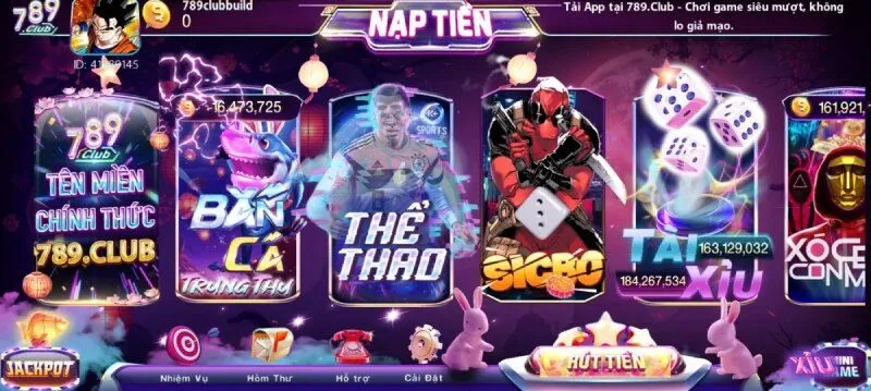 Kho game đổi thưởng bùng nổ tại cổng game 789Club