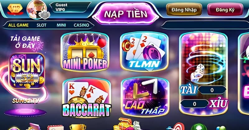 Sun52: Game bài đổi thưởng uy tín nạp rút thần tốc 3 App tương thích nhiều nền tảng