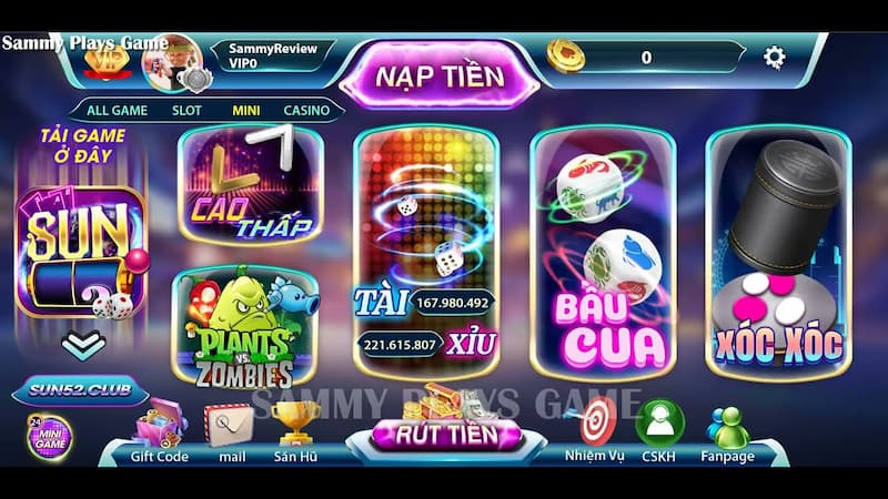 Sun52: Game bài đổi thưởng uy tín nạp rút thần tốc 4 Giới thiệu các trò chơi tại Sun